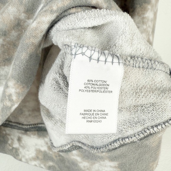Bobeau Women Paris Graphic Tie Dye Sweatshirt Grey White Crew Neck Size S - Picture 6 of 7